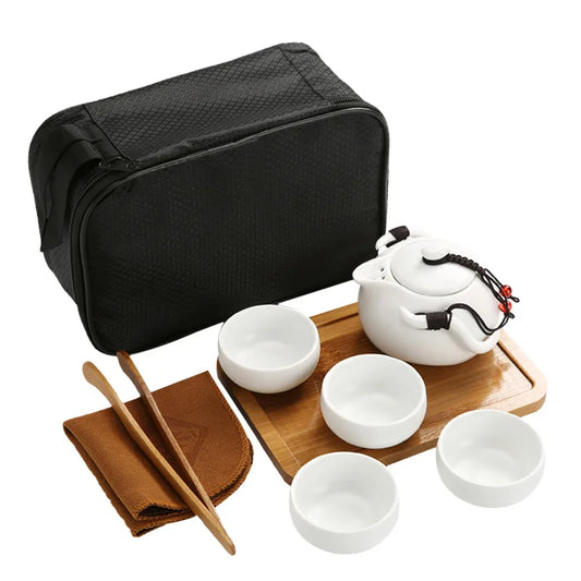 Chinese Tea Travel Tea Set Kung Fu Tea Set Ceramic Portable Teapot Porcelain Teaset Gaiwan Tea Cups of Tea Ceremony Tea Tool